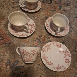 Vintage Tea Cup With Saucer English Porcelain Churchill Decorated With Roses #4